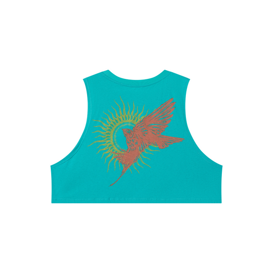 Wings Untamed Crop Tank - Ocean Drift