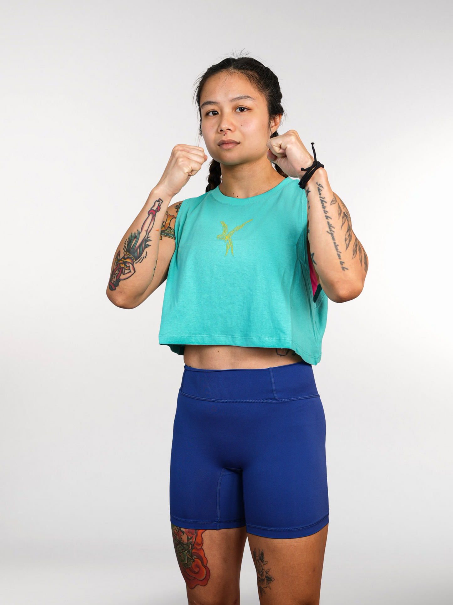 Wings Untamed Crop Tank - Ocean Drift