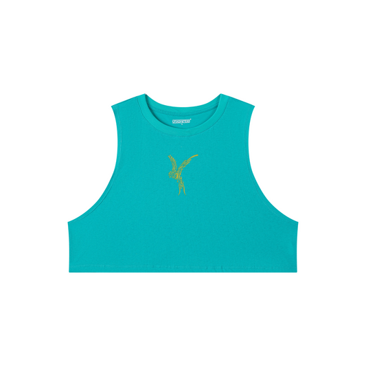 Wings Untamed Crop Tank - Ocean Drift